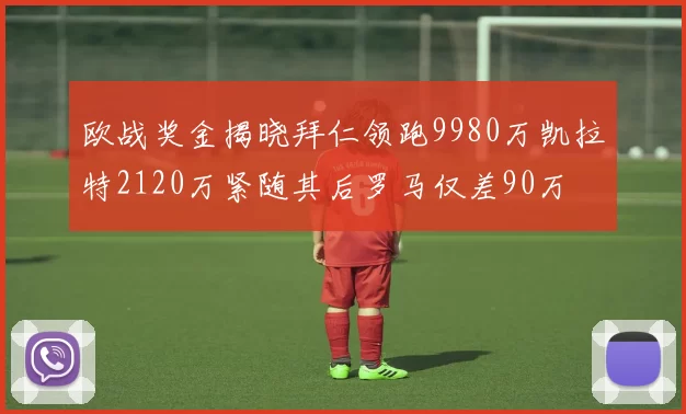 欧战奖金揭晓拜仁领跑9980万凯拉特2120万紧随其后罗马仅差90万
