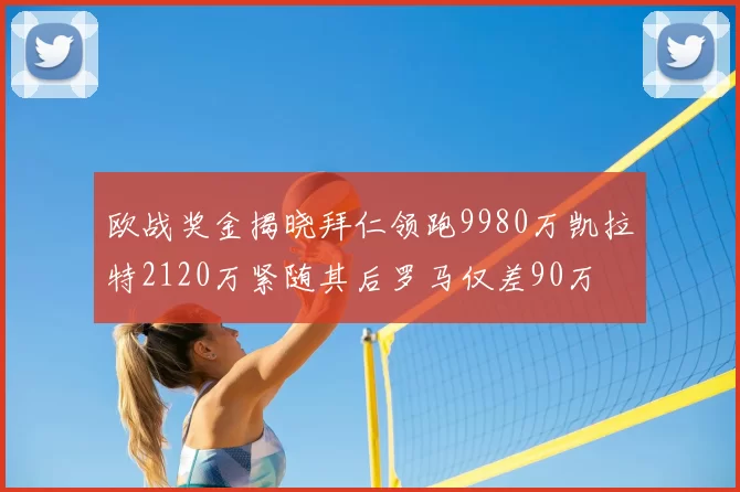 欧战奖金揭晓拜仁领跑9980万凯拉特2120万紧随其后罗马仅差90万