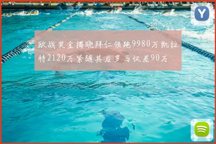 欧战奖金揭晓拜仁领跑9980万凯拉特2120万紧随其后罗马仅差90万
